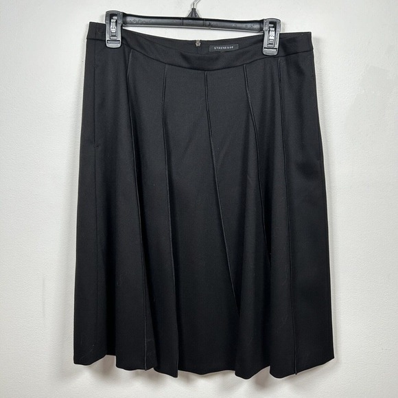 Strenesse Women Black Wool A-line Knee Length Skirt Size 8 - Picture 1 of 7